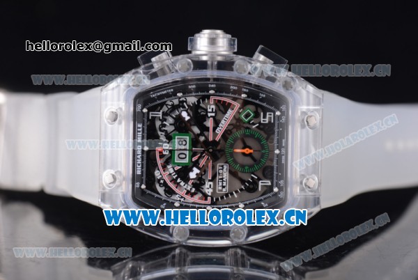 Richard Mille RM 11-01 Roberto Mancini Chronograph Swiss Valjoux 7750 Automatic Sapphire Crystal Case with Skeleton Dial and Black Inner Bezel - Click Image to Close